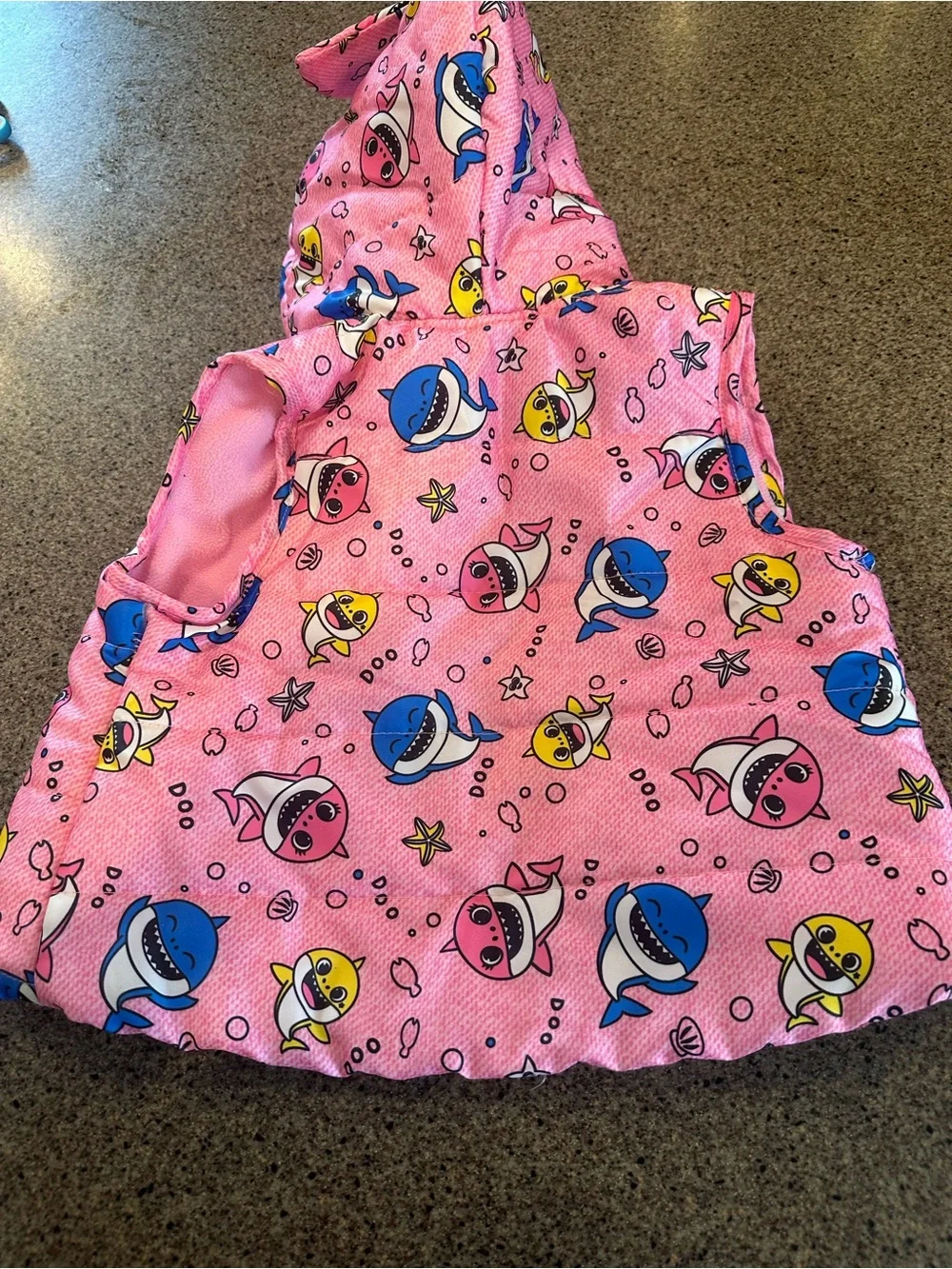 Pink Baby Shark Hooded Vest